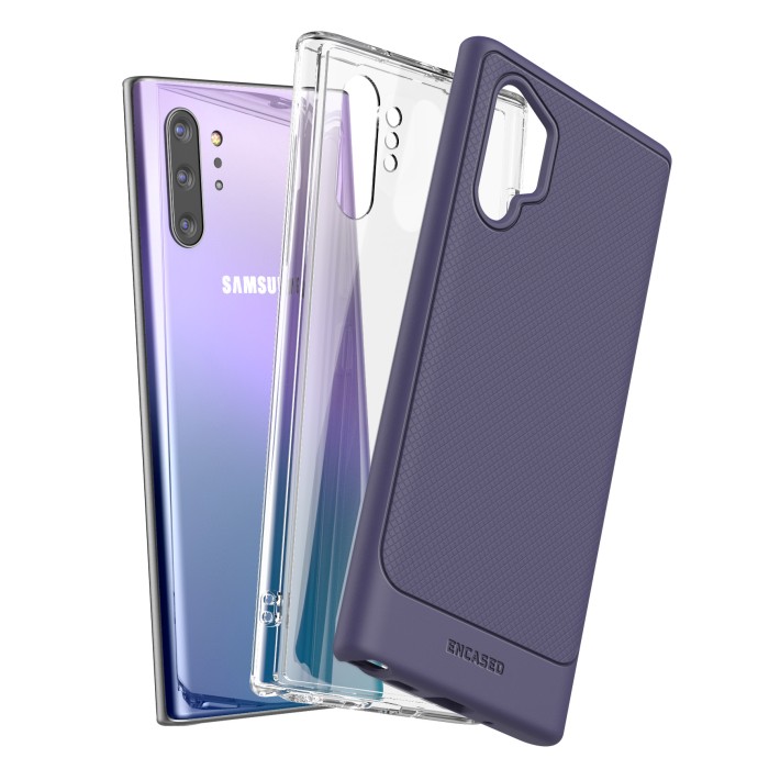 heroïsch Humanistisch Skim 2 Pack) Galaxy Note 10 Plus Thin Armor and Clear Back Case Purple - Encased