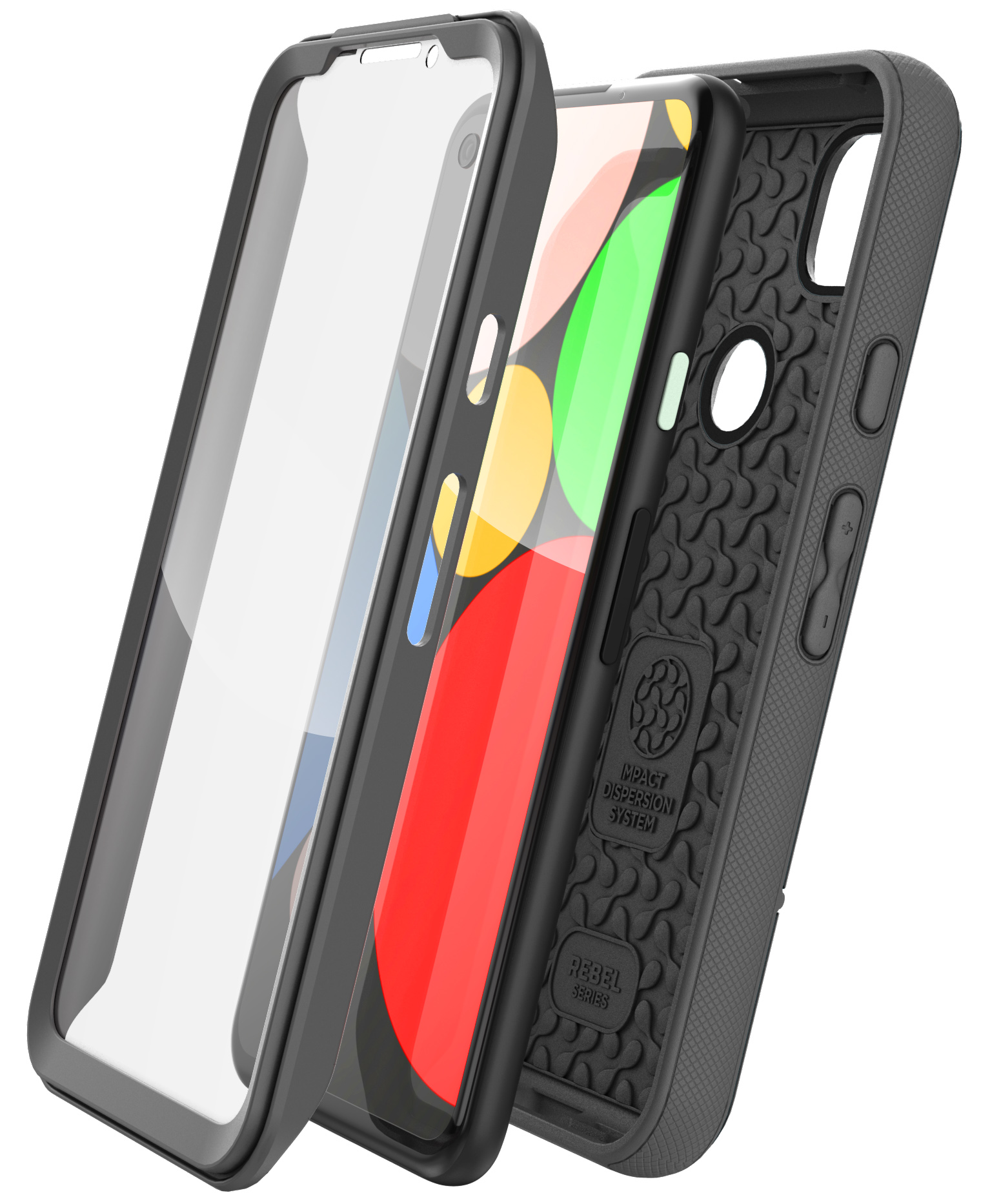 Pixel 4a Case with Screen Protector (Rebel Shield)Black - Encased