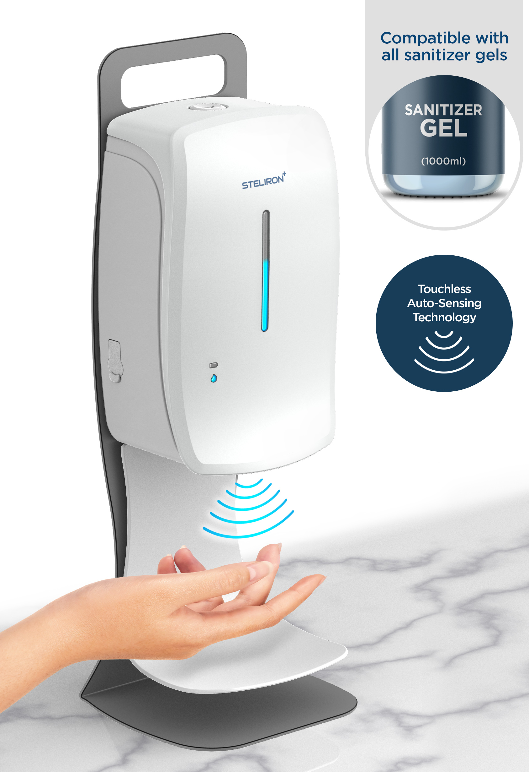 Steliron Automatic Hand Sanitizer Dispenser (34oz) Touchless/Hands Free