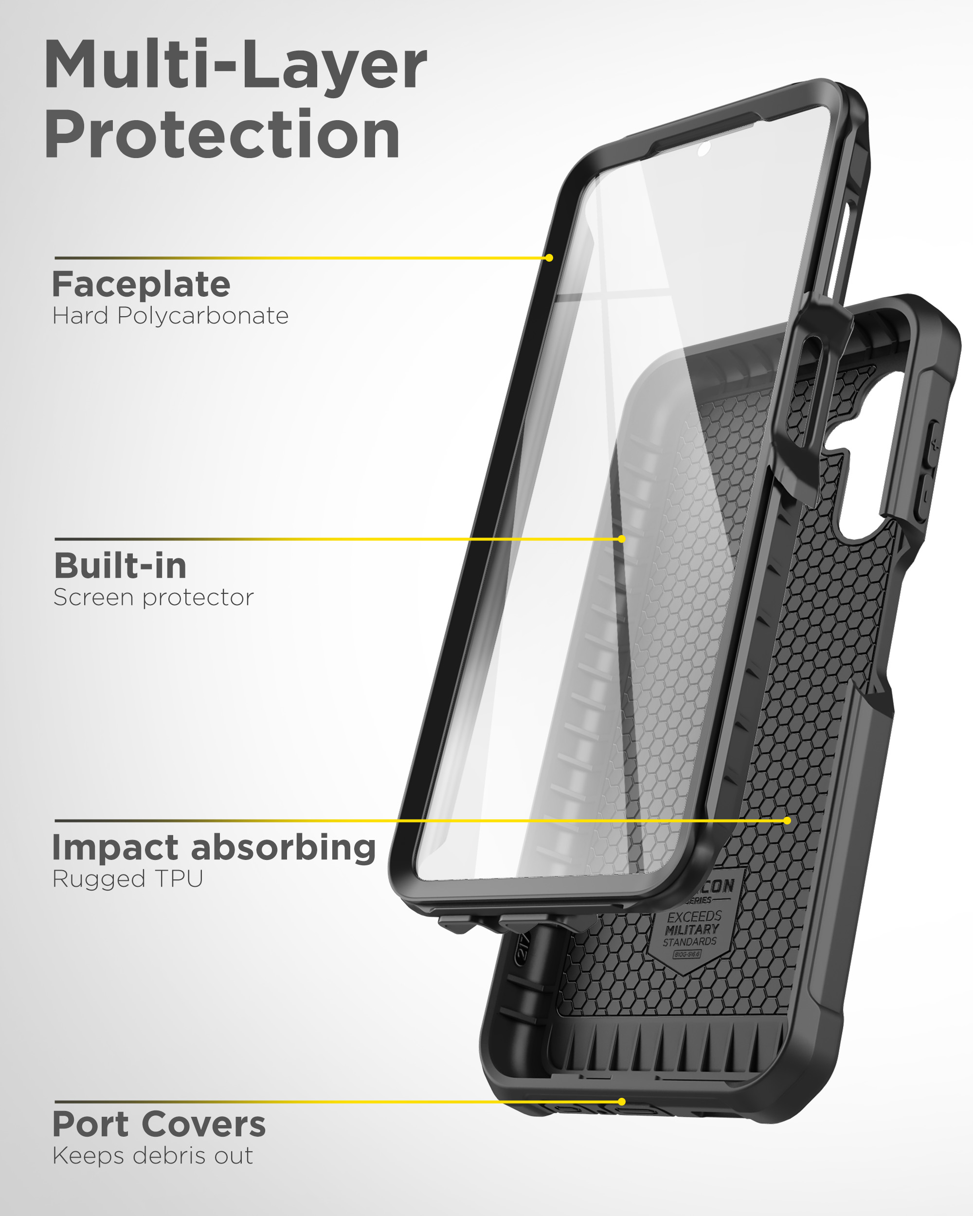 Samsung Galaxy A13 5G Falcon Shield Case with Belt Clip Holster - Encased