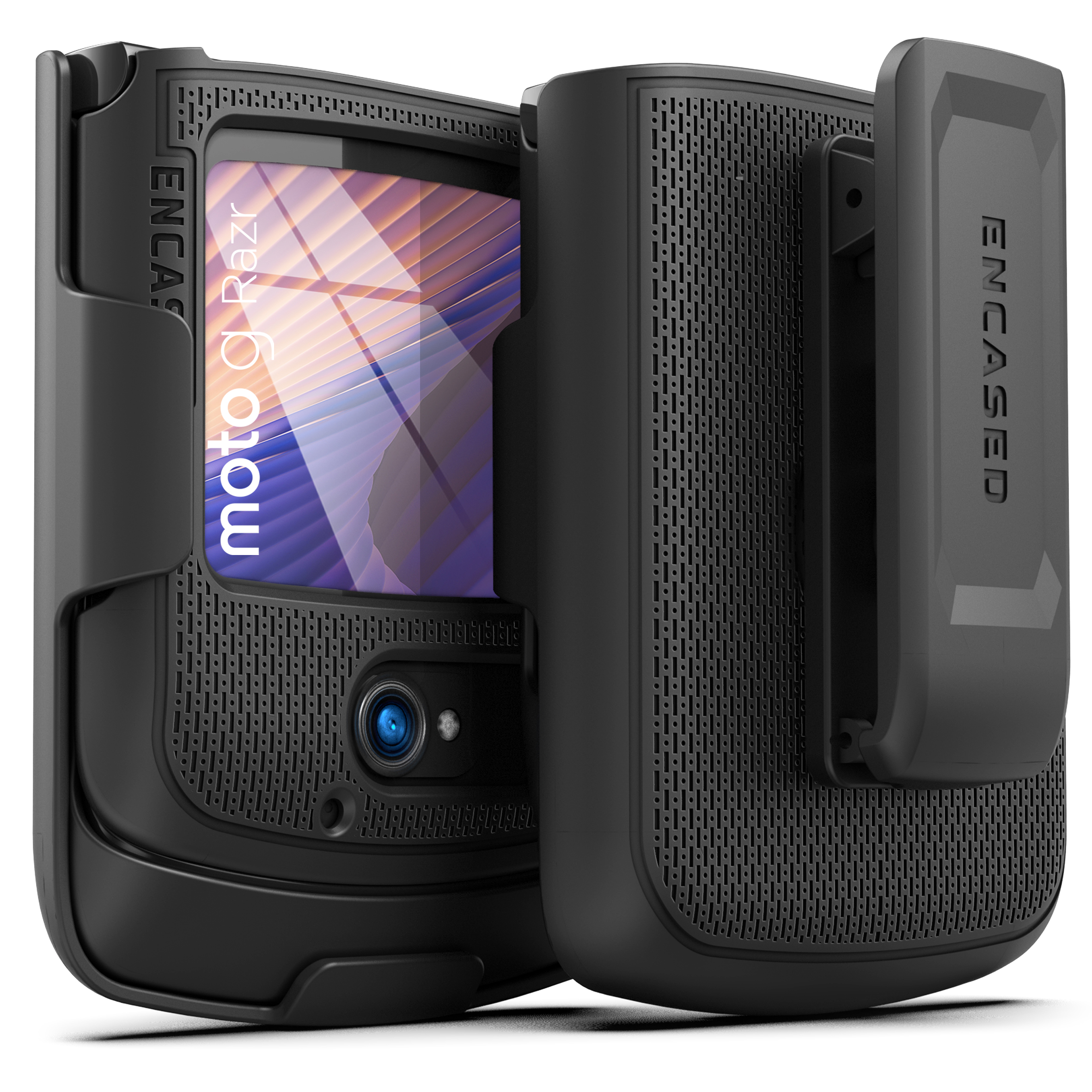 Moto Razr 5G Flip DuraClip Case and Belt Clip Holster Encased