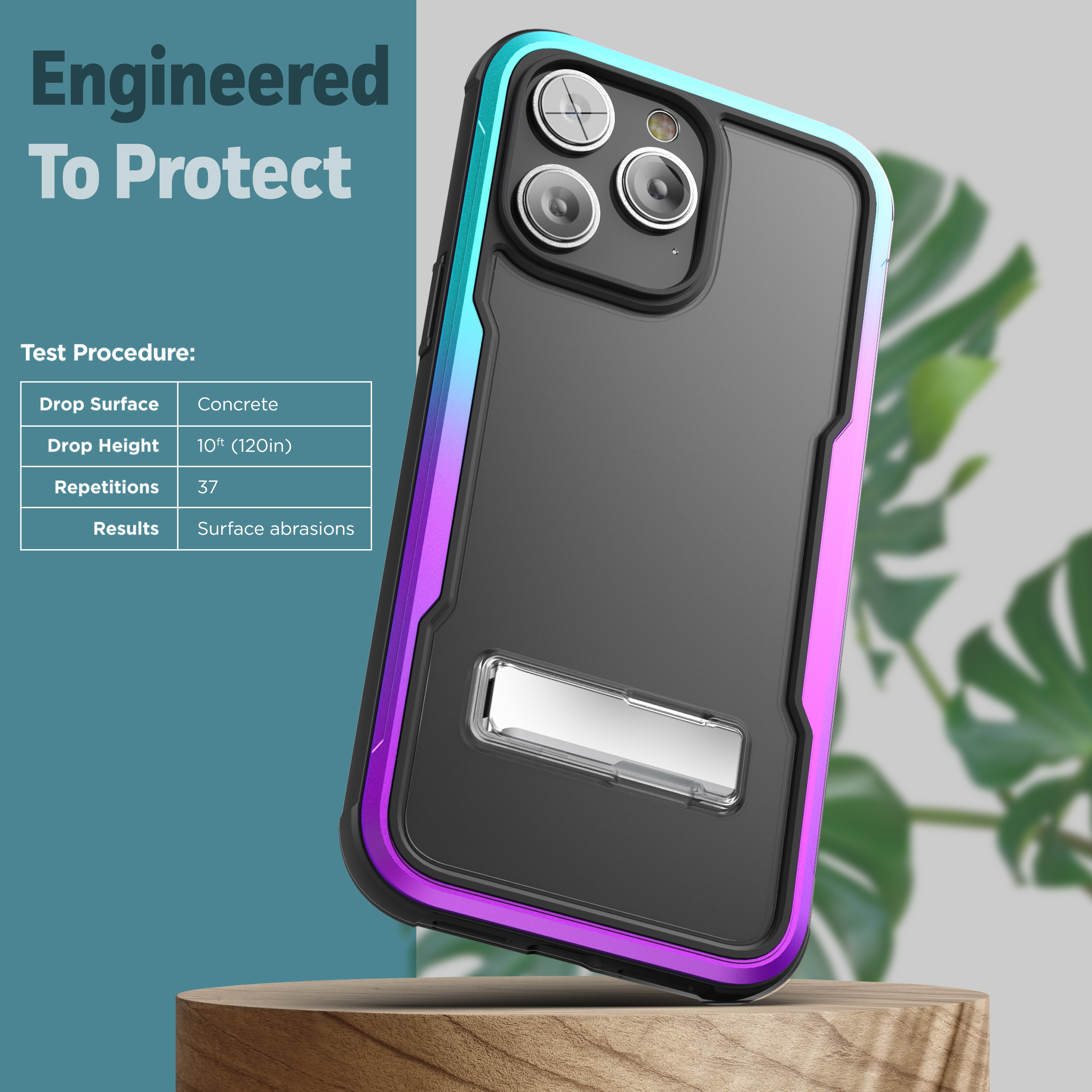 iPhone 14 Pro Exos Armor Case in Purple with Screen Protector Encased