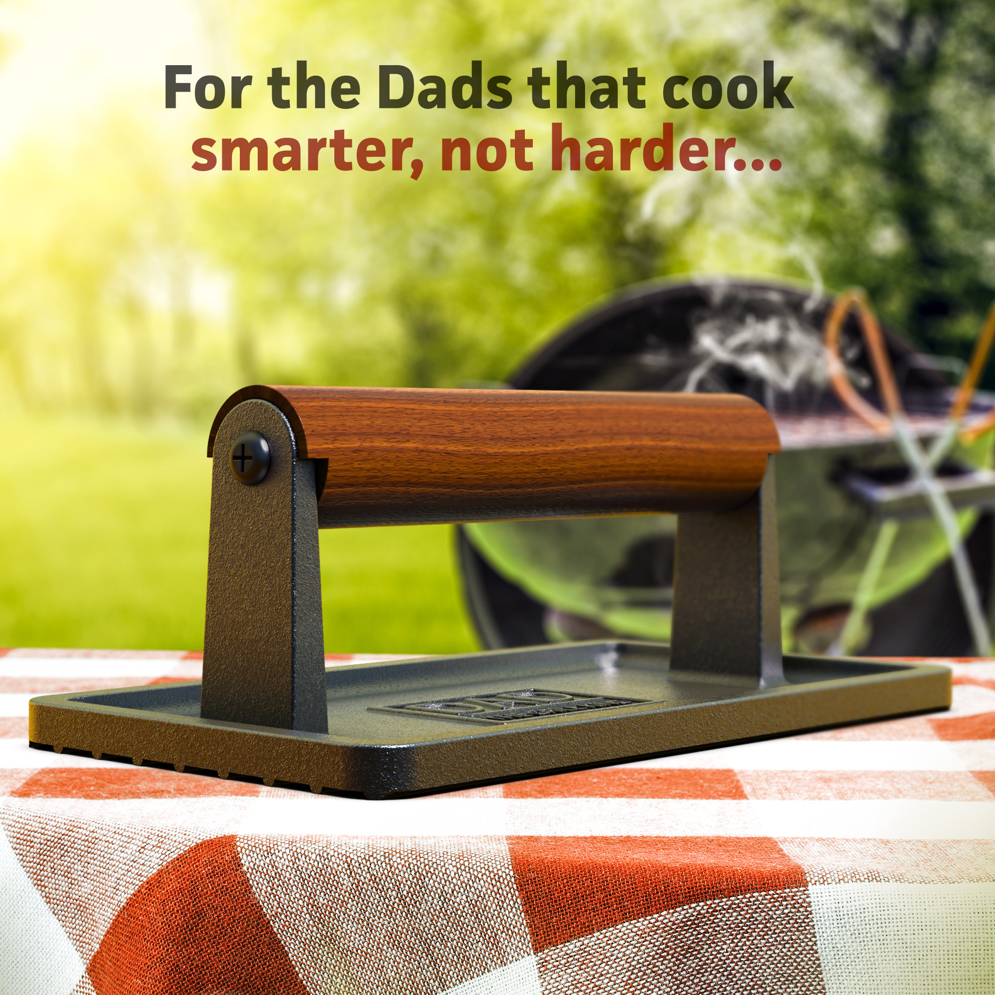 Soho Cast Iron Grill Press “dad The Grill King” Encased 